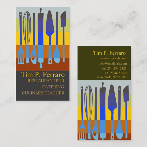 Customizable Recipes Culinary Chef Business Card Template