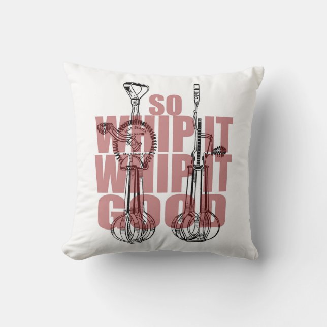 Whip It Good | Farmhouse Kitchen Beater Utensil Throw Pillow (Front)