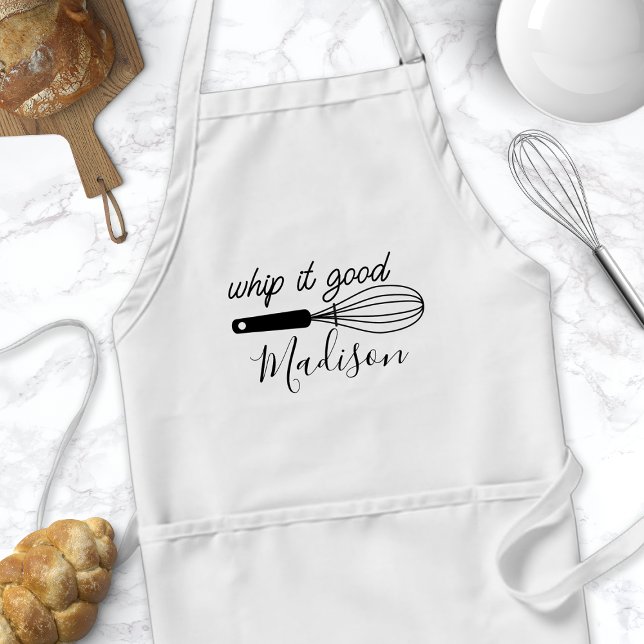 Whip It Good Funny Personalized Adult Apron (Creator Uploaded)