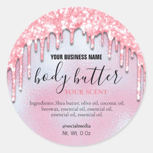 Whipped Body Butter Labels With Glitter Drips