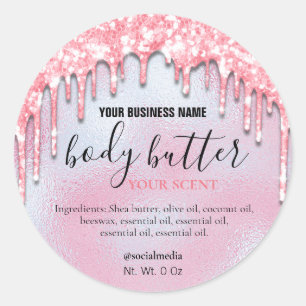 Whipped Body Butter Labels With Glitter Drips