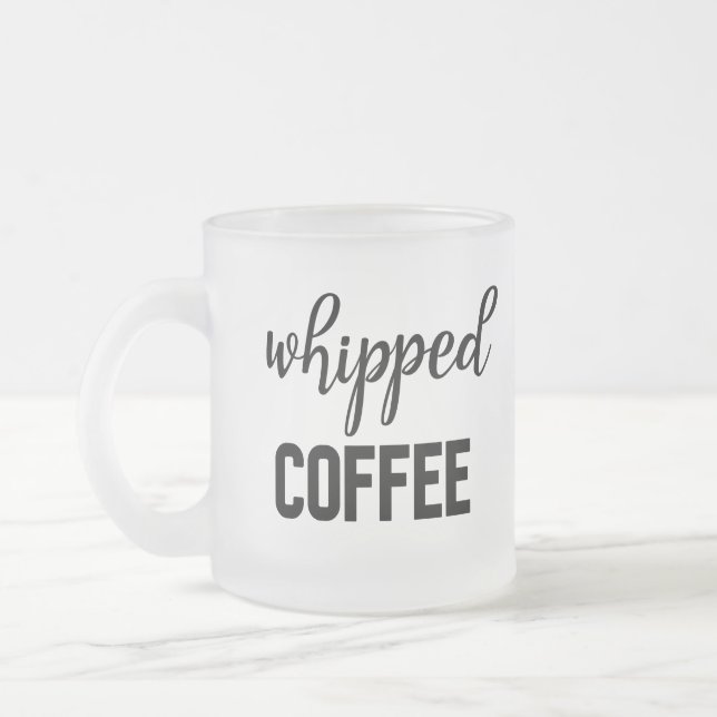 Whipped Coffee Frosted Glass Coffee Mug (Left)