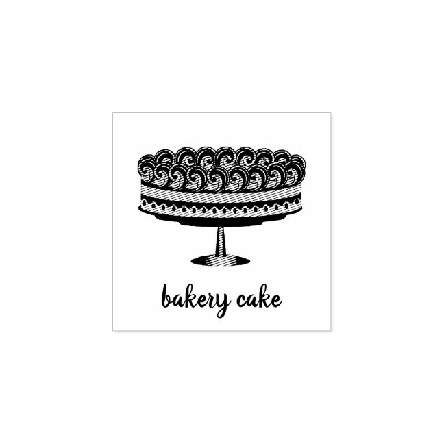 Whipped Cream Cake Bakery Rubber Stamp