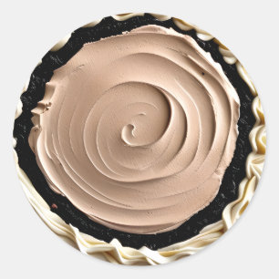Whipped Cream Chocolate Pudding Pie Food Classic Round Sticker