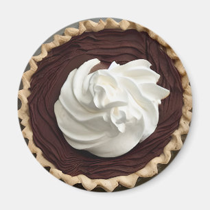 Whipped Cream Chocolate Pudding Pie Food Magnet