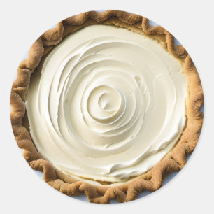 Whipped Cream Pudding Pie Food Classic Round Sticker