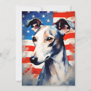 Whippet 4th of July Independence day Holiday Card