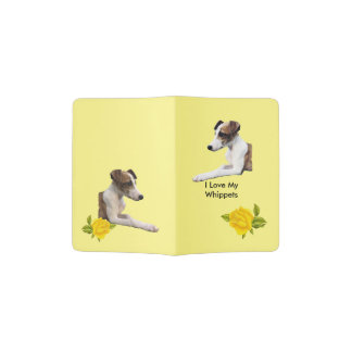 Whippet and Yellow Roses Passport Holder
