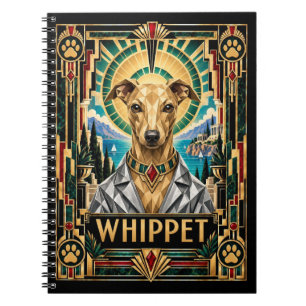 Whippet, Art Deco Dog Notebook