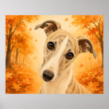 Whippet Autumn Forest Dog