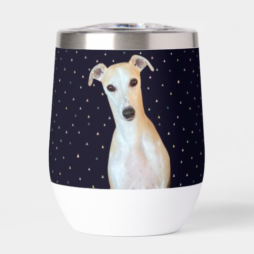 Whippet Breeder Dog Lover Cute Animal Pink Thermal Wine Tumbler