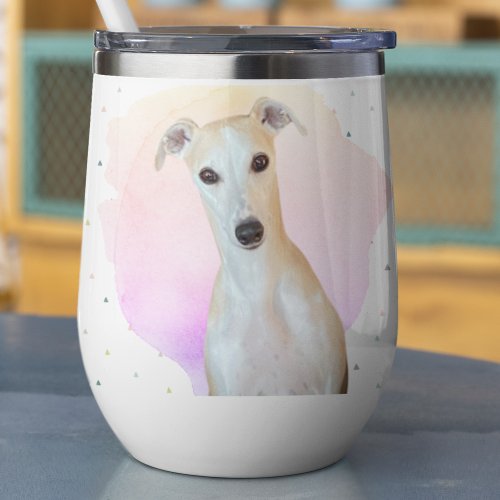 Whippet Breeder Dog Lover Cute Animal Pink Thermal Wine Tumbler