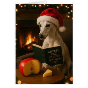 Whippet 'Cheese Tax' Christmas card