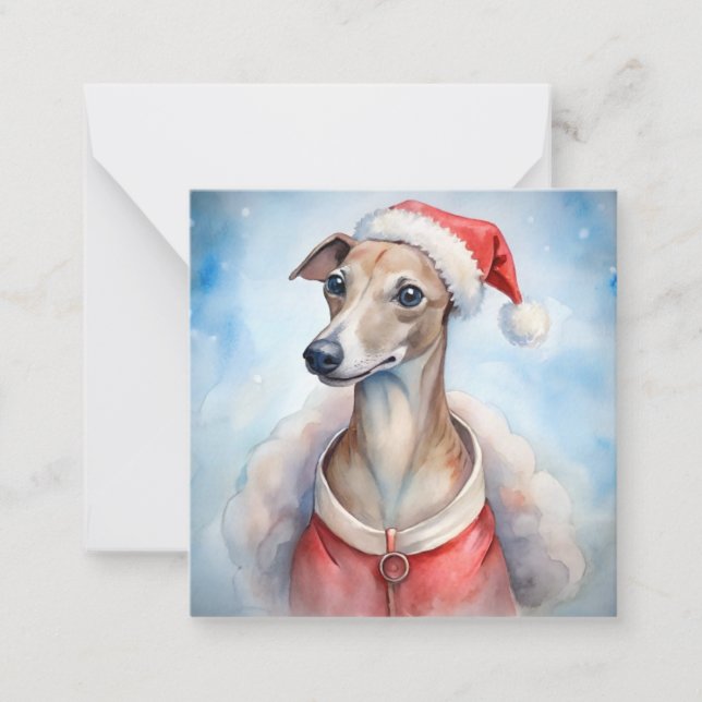 Whippet Christmas Card - Festive Holiday (Front)