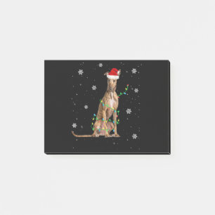 Whippet Christmas Light Cute Santa Whippet Xmas Post-it Notes