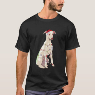 Whippet Christmas Lights Xmas Dog Lover Santa Hat T-Shirt