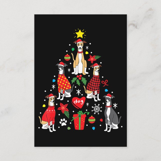 Whippet Christmas Ornament Tree Funny Dog Mom Dad Enclosure Card (Front)