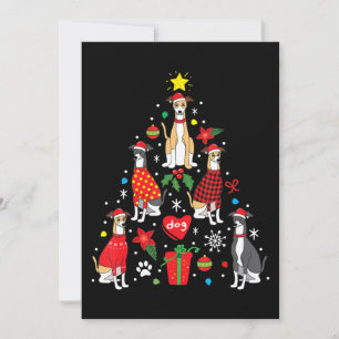Whippet Christmas Ornament Tree Funny Dog Mom Dad Holiday Card