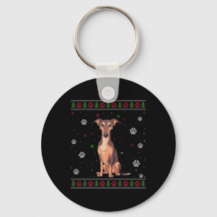 Whippet Christmas Sweater Xmas Pet Animal Dog Love Keychain