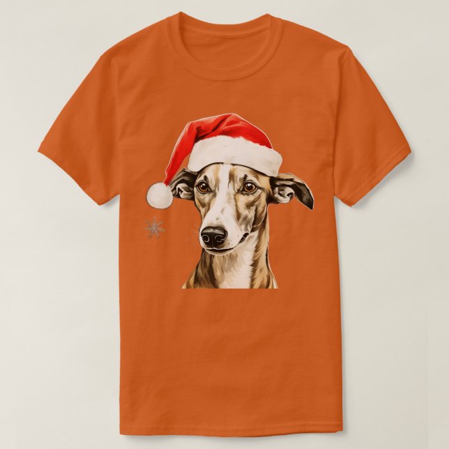 Whippet Christmas T-Shirt (Design Front)