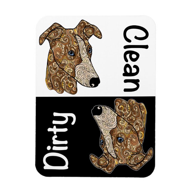 Whippet Dishwasher Magnet (Vertical)