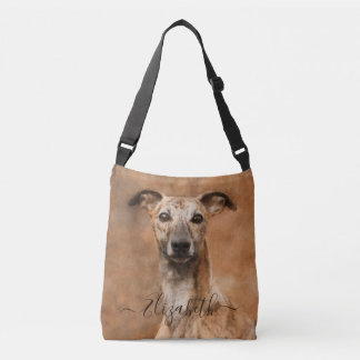 Whippet Dog Add Name Crossbody Bag