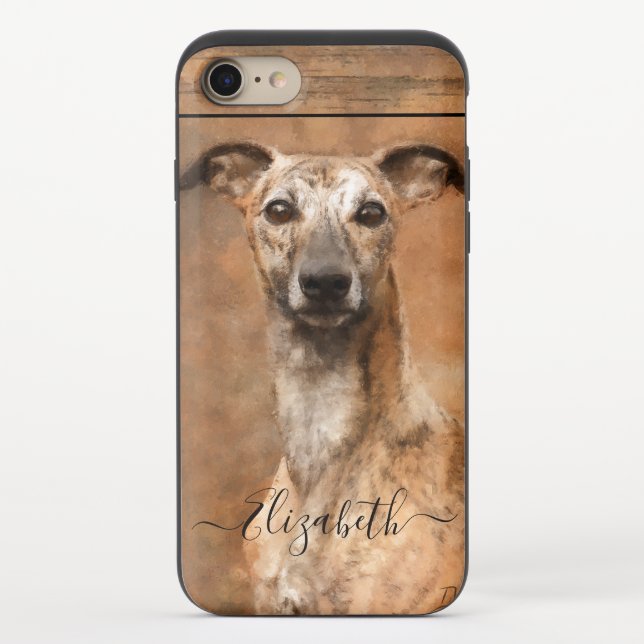 Whippet Dog Add Name Uncommon iPhone Case (Back)