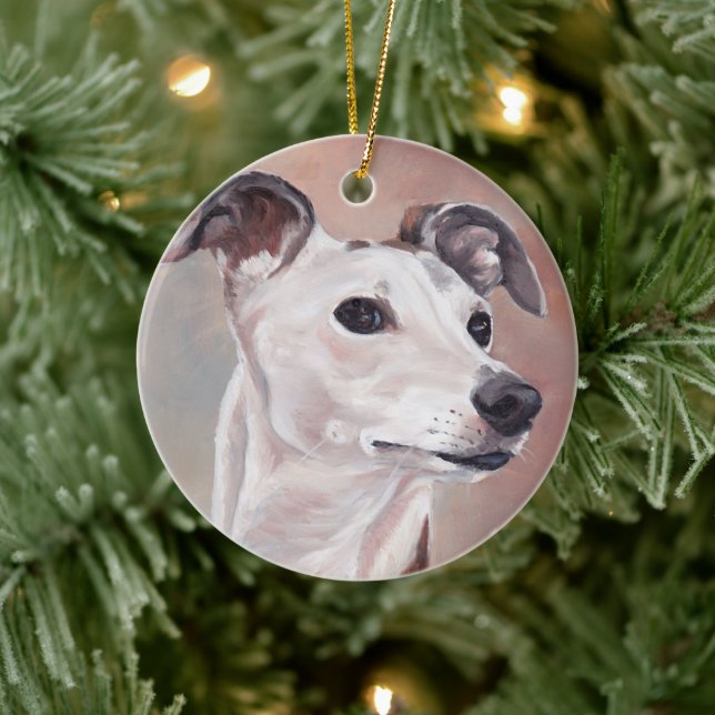 Whippet Dog Art Canine Ornament Round (Tree)