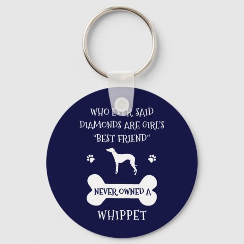 Whippet dog best friend keychain