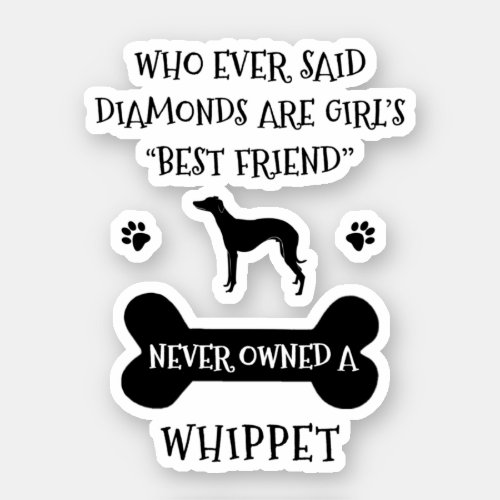 Whippet dog best friend sticker