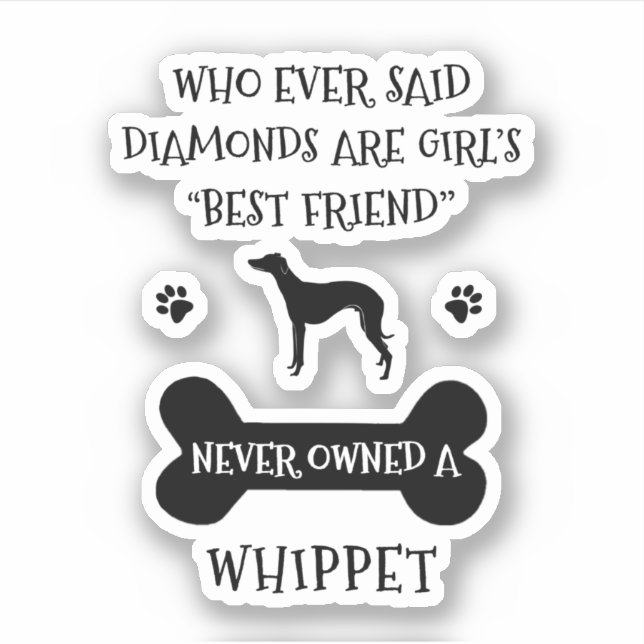 Whippet dog best friend sticker (Front)