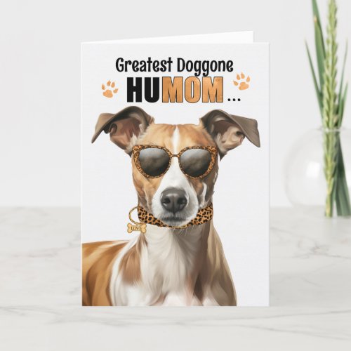 Whippet Dog Best HuMOM Ever Mothers Day Holiday Card