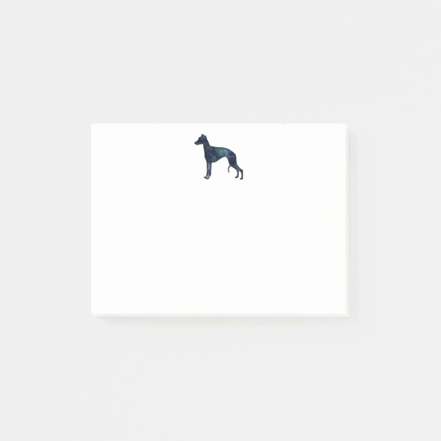 Whippet Dog Breed Black Watercolor Silhouette Post-it Notes (Front)