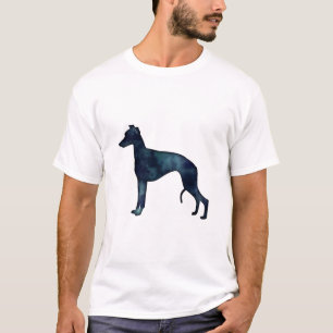 Whippet Dog Breed Black Watercolor Silhouette T-Shirt