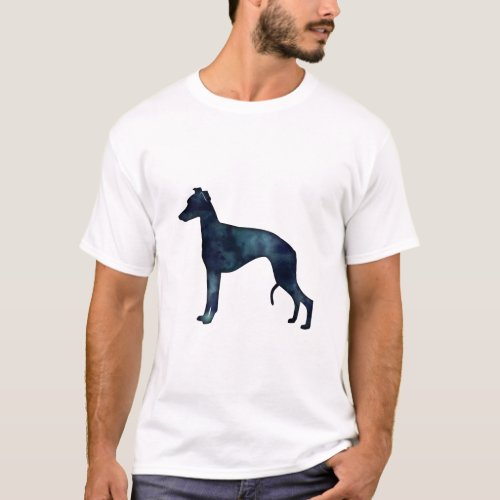 Whippet Dog Breed Black Watercolor Silhouette T_Shirt