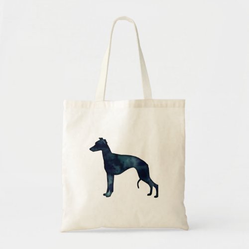 Whippet Dog Breed Black Watercolor Silhouette Tote Bag