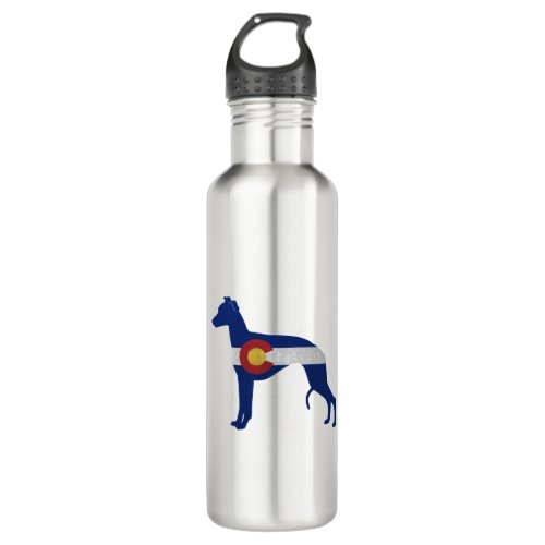 Whippet Dog Breed Colorado Flag Silhouette Stainless Steel Water Bottle