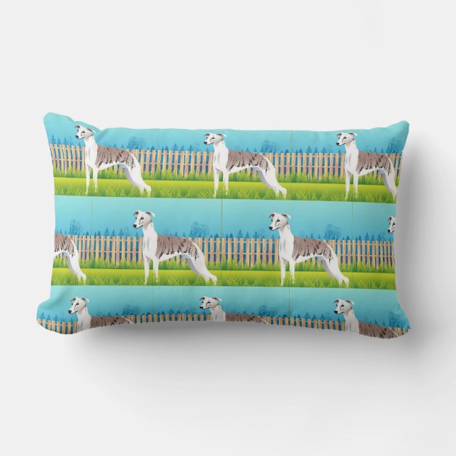 Whippet Dog Breed Lumbar Pillow (Front)