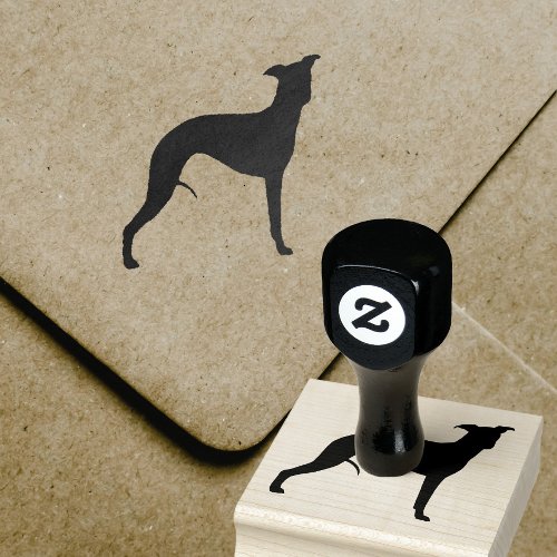 Whippet Dog Breed Silhouette Rubber Stamp