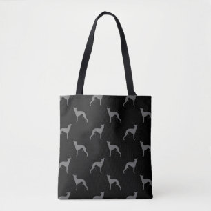 Whippet Dog Breed Silhouettes Patterned Tote Bag