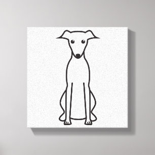 Whippet Dog Cartoon Canvas Print