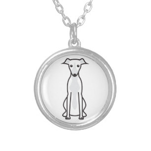 Whippet Dog Cartoon Silver Plated Necklace
