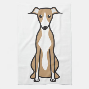 Whippet Dog Cartoon Towel