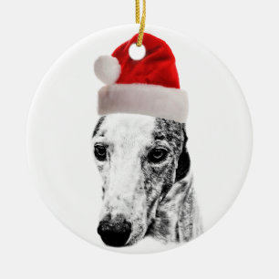 Whippet dog ceramic ornament