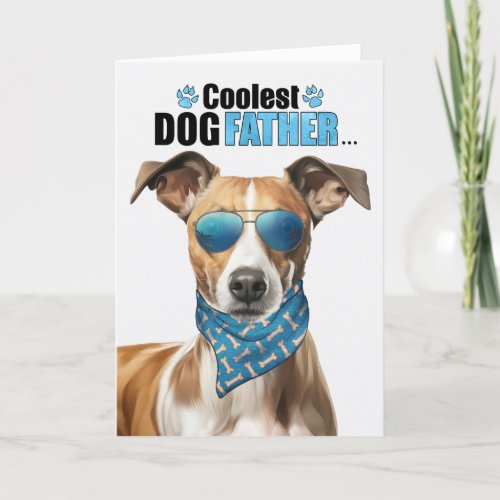 Whippet Dog Coolest Dad Fathers Day Holiday Card