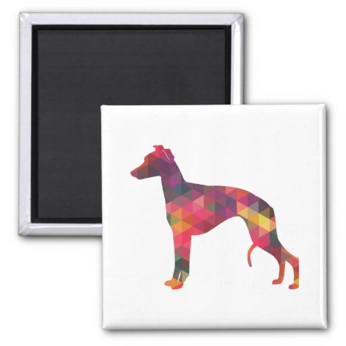 Whippet Dog Geometric Pattern Silhouette Multi Magnet