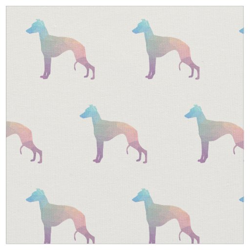 Whippet Dog Geometric Pattern Silhouette Pastel Fabric