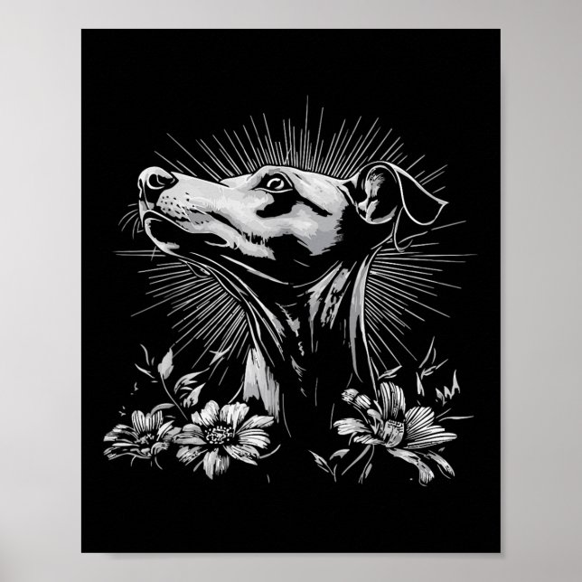 Whippet Dog Lover Retro Style Tattoo _1  Poster (Front)