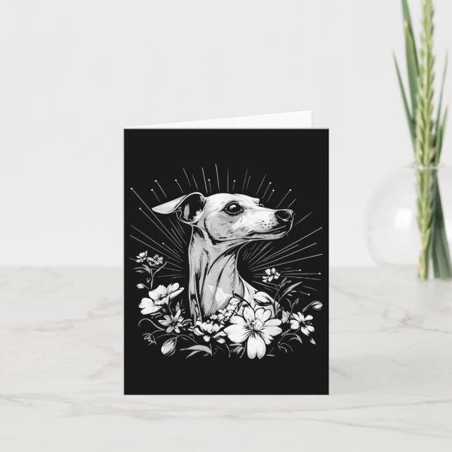 Whippet Dog Lover Retro Style Tattoo  Card (Front)
