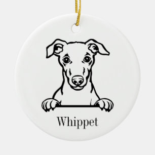 Whippet dog ornament